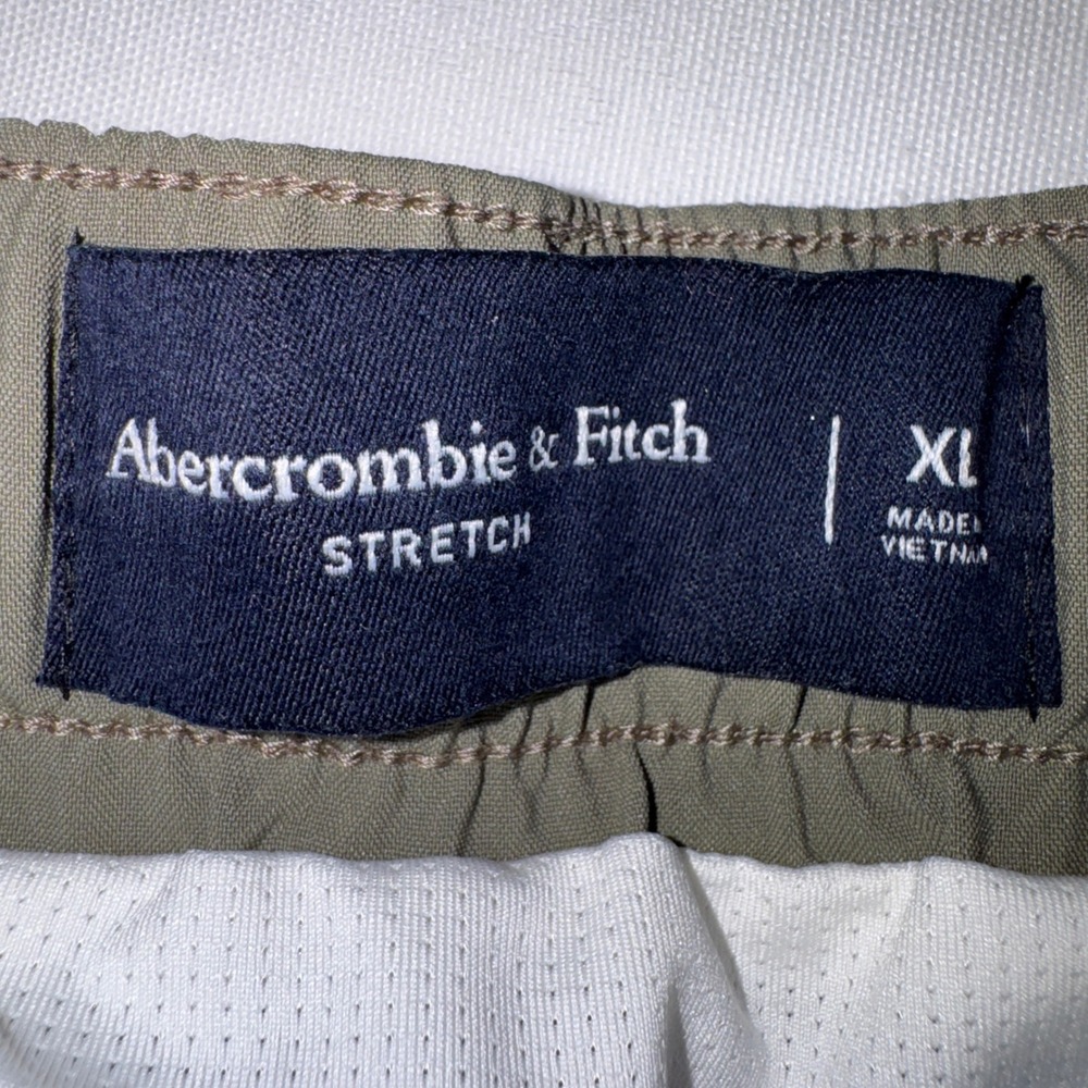 Abercrombie & Fitch Men XL Stretch All Day Shorts Olive Green Mesh Lined - Picture 3 of 14